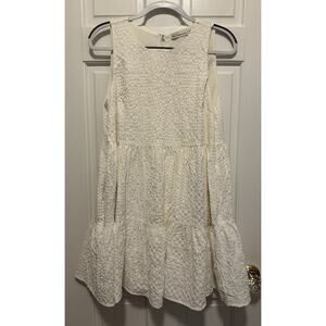 Abercrombie & Fitch White Babydoll Dress Women’s S Tiered Sleeveless Fit Flare